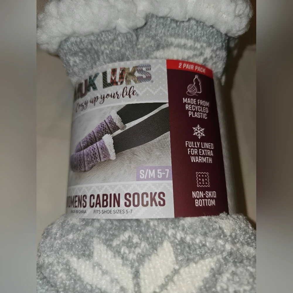 Muk Luks Womens Cabin Socks New 2 Pairs